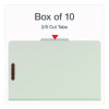 Four-Section Pressboard Classification Folders, Expands 2", 1 Divider, 4 Embedded Fasteners, Legal Size, Light Green, 10/Box