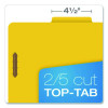 Reinforced Pressboard Classification Folders, 2/5-Cut Tab, Expands 1.75", 1 Divider, 4 Fasteners, Letter Size, Yellow, 10/Box