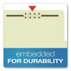 Reinforced Pressboard Classification Folders, 2/5 Tab, Expands 2.5", 2 Dividers, 6 Fasteners, Letter Size, Light Green, 10/Bx