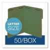Colored Top Tab Fastener Folders, 1/3-Cut Tab: Assorted, 2 Fasteners, Legal Size, Green, 50/Box