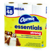 Essentials Strong Bathroom Tissue, Septic Safe, 1-Ply, White, 429 Sheets/Roll, 12 Rolls/Pack, 4 Packs/Carton