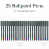 Pentonic Ballpoint Pen, Stick, Medium 1 Mm, Assorted Ink Colors, Charcoal Gray Barrel, 25/Pack