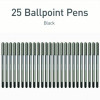 Pentonic Ballpoint Pen, Stick, Medium 1 Mm, Black Ink, Charcoal Gray Barrel, 25/Pack