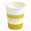 Paper Hot Cups, 8 Oz, White/Yellow, 500/Carton