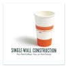 Paper Hot Cups, 16 Oz, White/Orange, 500/Carton