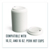 Plastic Hot Cup Lids, Fits 10 Oz To 16 Oz Hot Cups, White, 500/Carton