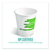 Eco-Id Compostable Paper Hot Cups, 10 Oz, White/Green, 500/Carton