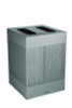 Designer Line Silhouettes Waste Receptacle, 34 Gal, Steel, Silver Metallic