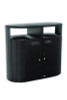 Resist Dual Stream Waste And Recycling Container, 66 Gal, Metal, Textured Black/Black Gloss