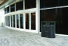 Resist Dual Stream Waste And Recycling Container, 66 Gal, Metal, Textured Black/Black Gloss