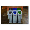 Slim Jim Recycling Station Kit, 1-Stream Compost, 23 Gal, Plastic, Green/Gray
