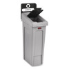 Slim Jim Recycling Station Kit, 1-Stream Landfill, 23 Gal, Plastic, Gray/Black