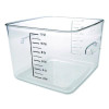Square Storage Container, 12 Qt, 10.5 x 11.31 x 7.75, Clear, Plastic