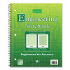 Wirebound Engineering Notebook, 20 Lb Bond Paper Stock, Green Cover, (80) 11 x 8.5 Sheets, 24/Carton