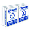 Economy Round Ring View Binders, 3 Rings, 1" Capacity, 11.5 x 8.5, White, 6/Carton