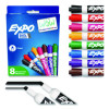 Low-Odor Dry-Erase Marker, Broad Chisel Tip, Assorted Colors, 8/Set