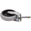 4" Swivel Stem Caster With Insert For Janitor Cart 2000, Grip Ring Stem, Black/Gray/Silver