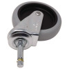 4" Swivel Stem Caster With Insert For Janitor Cart 2000, Grip Ring Stem, Black/Gray/Silver