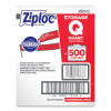 Double Zipper Storage Bags, Quart, 7" x 7.75", Clear, 500/Box