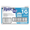 Zipper Freezer Bags, 1 Gal, 2.7 Mil, 10.56" x 10.75", Clear, 250/Carton