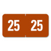 Yearly End Tab File Folder Labels, 25, 0.5 x 1, Brown, 25/Sheet, 10 Sheets/Pack