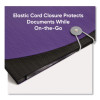 12-Pocket Poly Expanding File, 0.88" Expansion, 12 Sections, Cord/Hook Closure, 1/6-Cut Tabs, Letter Size, Black/Purple