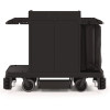 Partially Assembled Premium Housekeeping Cart, Plastic, 1 Shelf, 24 x 62.13 x 49.75, Black