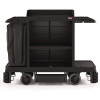 Partially Assembled Premium Housekeeping Cart, Plastic, 1 Shelf, 24 x 62.13 x 49.75, Black