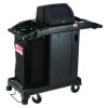 Compact Premium Housekeeping Cart, Plastic, 1 Shelf, 23.25" x 53.22" x 53.06", Black