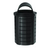 Outdoor Decorative Metal Trash Can With Roto-Molded Lid, 35.38 Gal, Plastic, Black