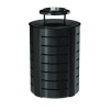 Outdoor Decorative Metal Trash Can With Metal Lid With Ash Bonnet, 35.38 Gal, Metal, Black