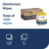 Disinfectant Wipe Jumbo Rolls, 1-Ply, 8 x 6, Lemon, White, 800 Sheets, 2/Carton