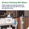 Surface Cleaning Wet Wipe, 1-Ply, 6 x 6, Lemon, White, 900 Sheets, 4/Carton