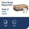 Chem-Ready Wiping Rolls, 1-Ply, 12 x 5.25, White, 180 Sheets, 6 Rolls/Carton