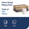 Everwipe By Tork Chem-Ready Wiping Rolls, 1-Ply, 12 x 12, White, 90 Sheets, 6 Rolls/Carton