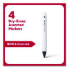 Dry Erase Marker, Pen-Style, Fine Bullet Tip, Assorted Colors, 4/Pack