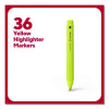 Pen Style Chisel Tip Highlighter, Yellow Ink, Chisel Tip, Yellow Barrel, 36/Pack