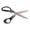 Non-Stick Titanium-Coated Scissors, 8" Long, 3.86" Cut Length, Offset Gray/Black Handle, Gun-Metal Gray Blades