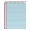 Notepads, Wide/Legal Rule, (50) Assorted Pastel Color 8.5 x 11 Sheets, 6/Pack