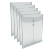 Poly String And Button Storage Envelope, Letter Size, Clear, 5/Pack