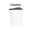 Notepads, Narrow Rule, (50) White 5 x 8 Sheets, 6/Pack