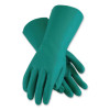 Pro N650 Series Flock-Lined Nitrile Rubber Gloves, 13" Long, X-Large, Green, 12 Pairs