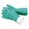 Pro N650 Series Flock-Lined Nitrile Rubber Gloves, 13" Long, X-Large, Green, 12 Pairs