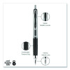 Signo 207 Gel Pen, Retractable, Medium 0.7 Mm, Black Ink, Clear/Black Barrel, 5/Pack