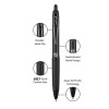 207 Plus+ Gel Pen, Retractable, Micro 0.5 Mm, Black Ink, Black Barrel, Dozen