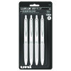 207 Plus+ Gel Pen, Retractable, Medium 0.7 Mm, Black Ink, White Barrel, 4/Pack