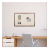 Linen Bulletin Board With Rustic Frame, 36" x 24" (Actual Size: 35" x 23"), Beige Surface, Brown Wood Frame