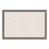 Linen Bulletin Board With Rustic Frame, 36" x 24" (Actual Size: 35" x 23"), Beige Surface, Brown Wood Frame