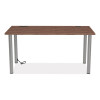 Essentials Writing Table-Desk With Integrated Power Management, 59.7" X 29.3" X 28.8", Espresso/Aluminum