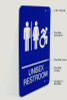 Ada Sign, Unisex Restroom, 6 x 9, Blue Face, White Graphics